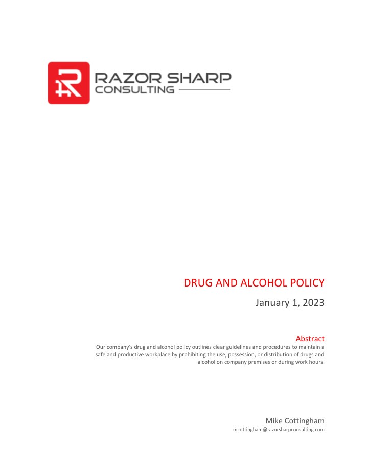Cover of Drug and Alcohol Policy